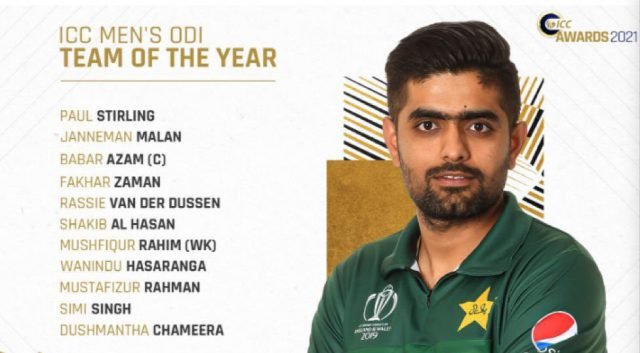 Babar Azam named captain of ICC Team of the Year. Pic/ICC