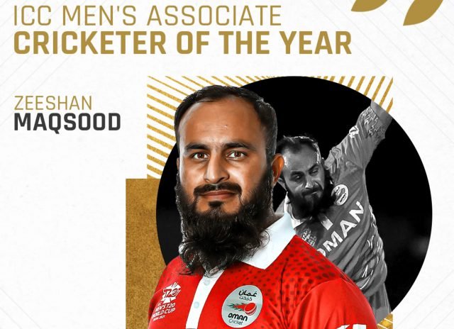 Zeeshan Maqsood named ICC Men's Associate Cricketer of the Year. Pic/ICC