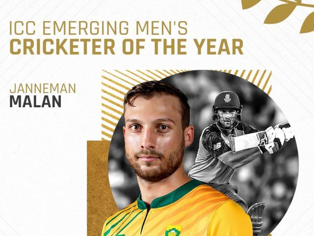 Janneman Malan named ICC Emerging Cricketer of the Year. Pic/ICC