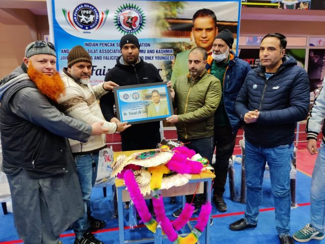 Padma Shree Awardee Faisal Ali Dar felicitated. Pic/Pencak Silat Association 