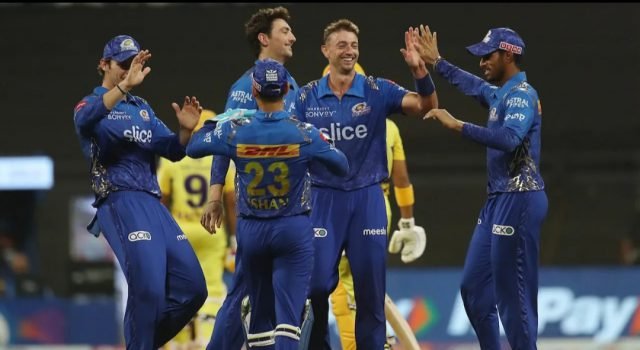 IPL 2022: Mumbai Indians beat Chennai Super Kings by 5 wickets, CSK eliminated. Pic/IPL