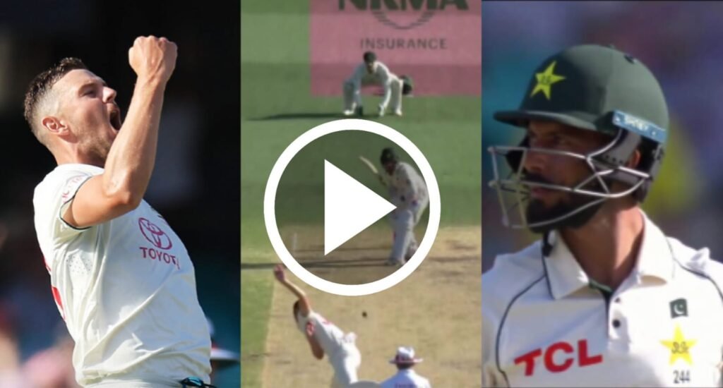 Click on pic to watch Josh Hazlewood taking three wickets in over vs Pakistan