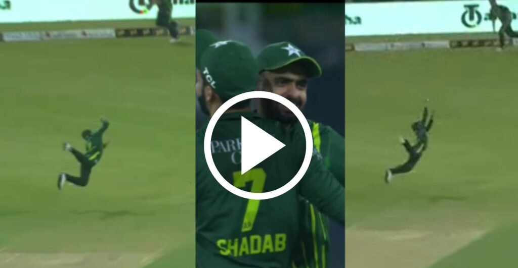 Click on pic to watch Shadab Khan taking flying catch to get rid of Mark Chapman.